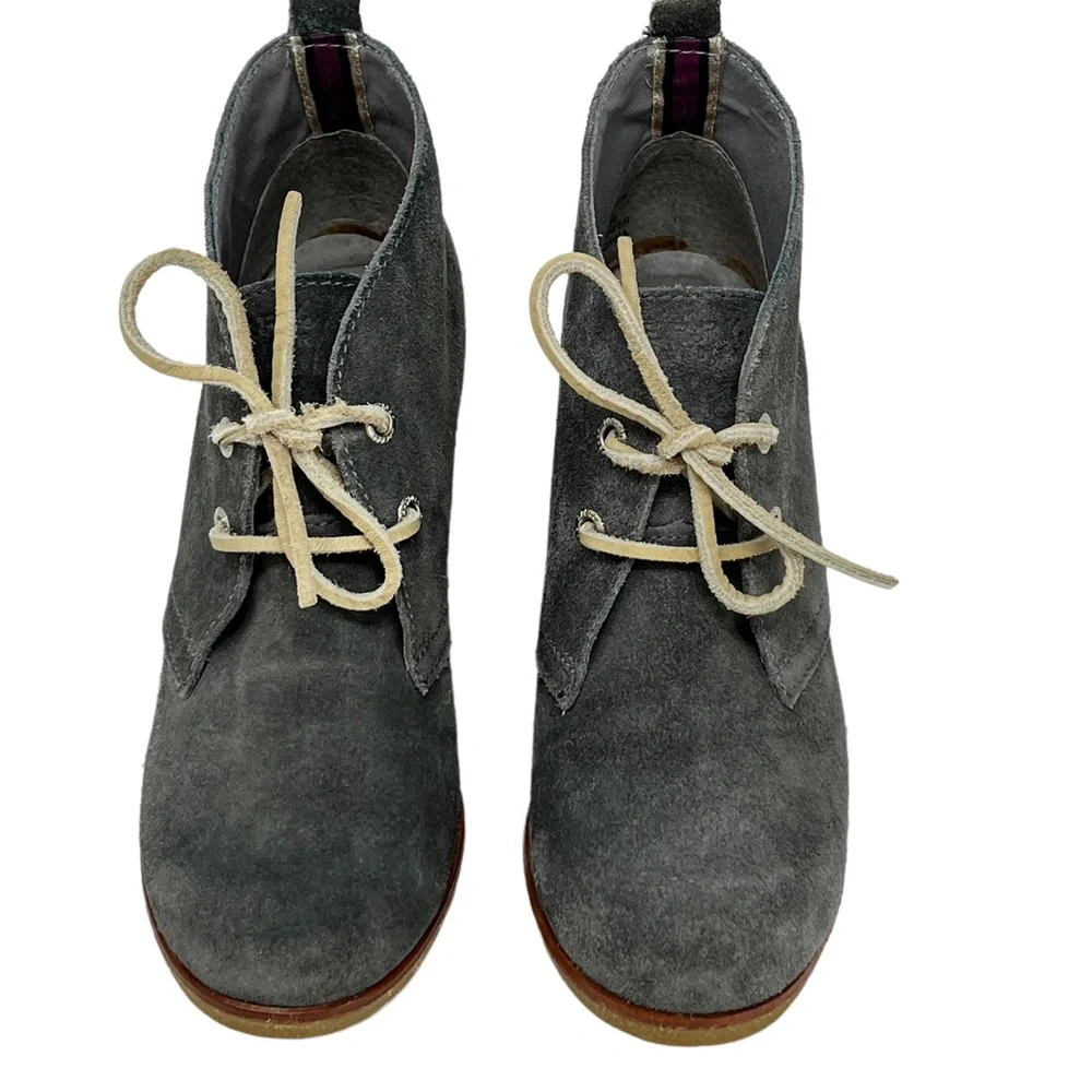 Sperry Harlow women's Grey suede leather wedge booties size 6.5 - Picture 11 of 13